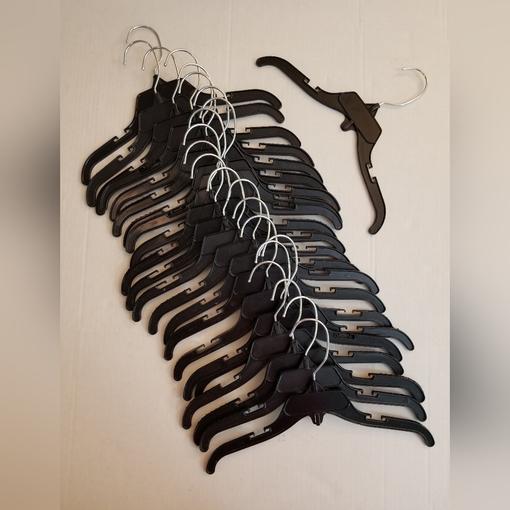 23 12” black break resistant hangers Silver Hook With Bar Notches For Anti Slip